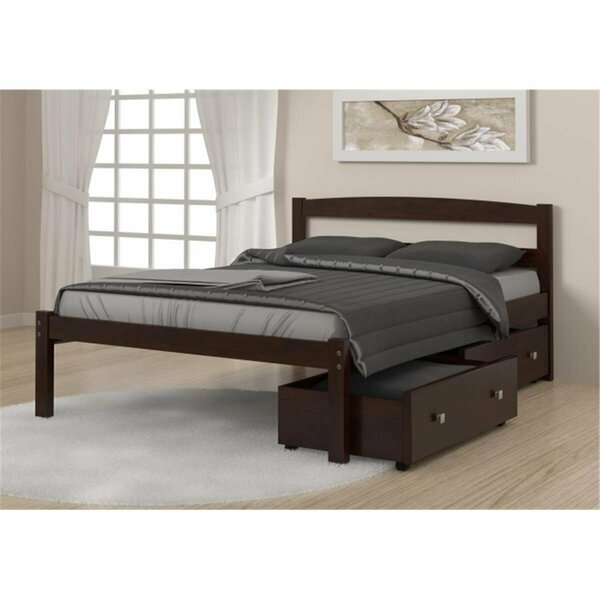 Fixturesfirst PD-575FCP-505CP Full Size Econo Bed with Dual Under Bed Drawers in Dark Cappuccino FI3175087